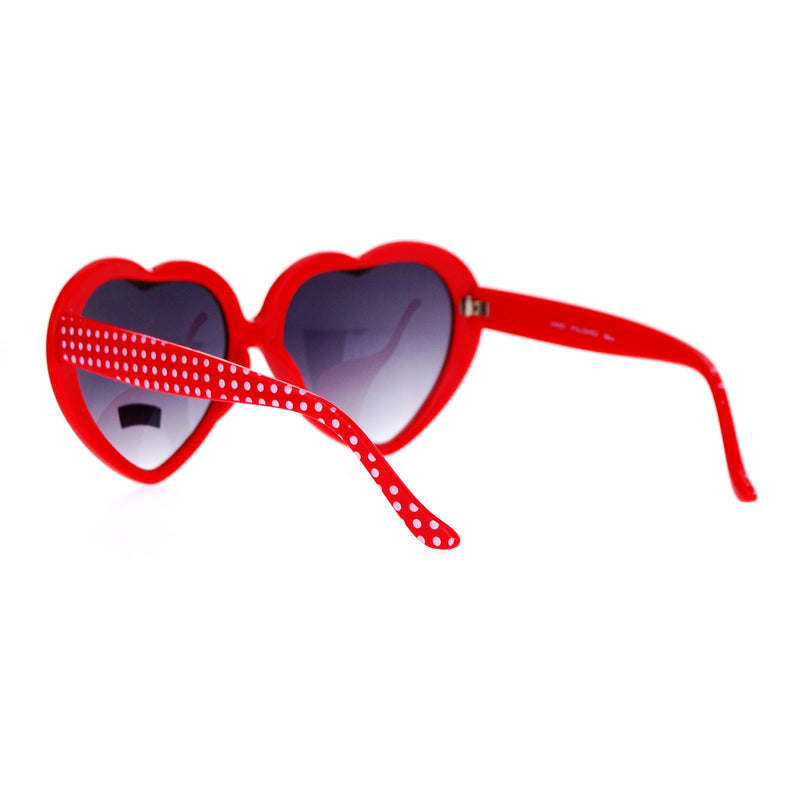 SA106 Polka Dot Print Plastic Heart Shape Cute Sunglasses