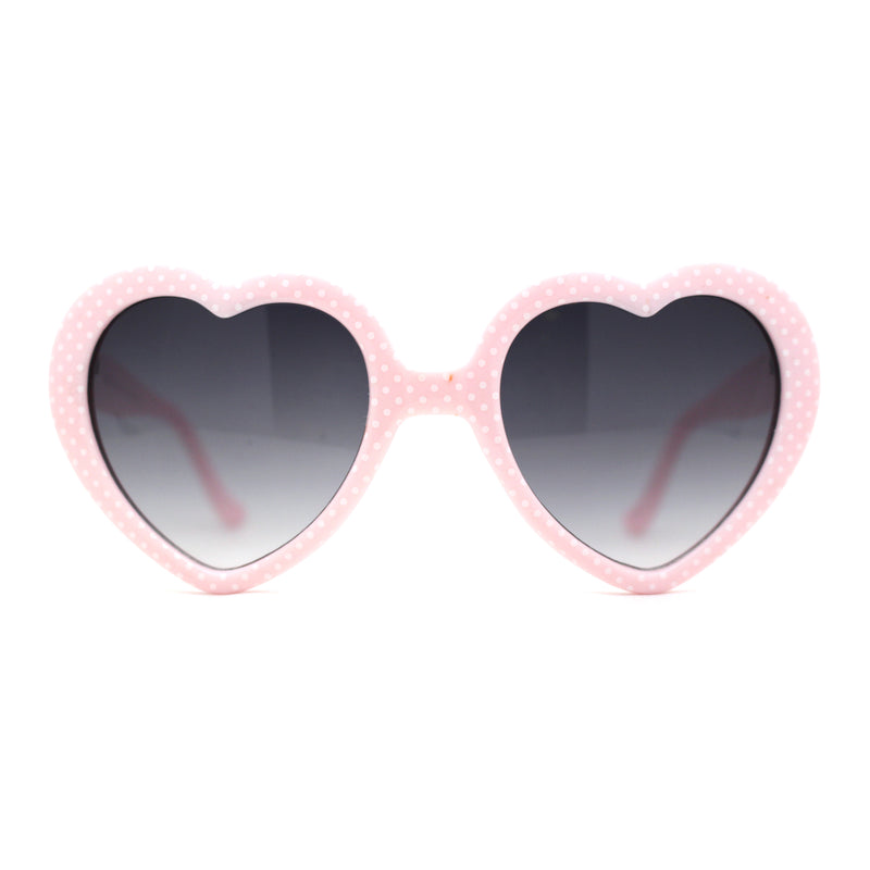 SA106 Polka Dot Print Plastic Heart Shape Cute Sunglasses