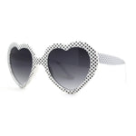 SA106 Polka Dot Print Plastic Heart Shape Cute Sunglasses