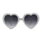 SA106 Polka Dot Print Plastic Heart Shape Cute Sunglasses