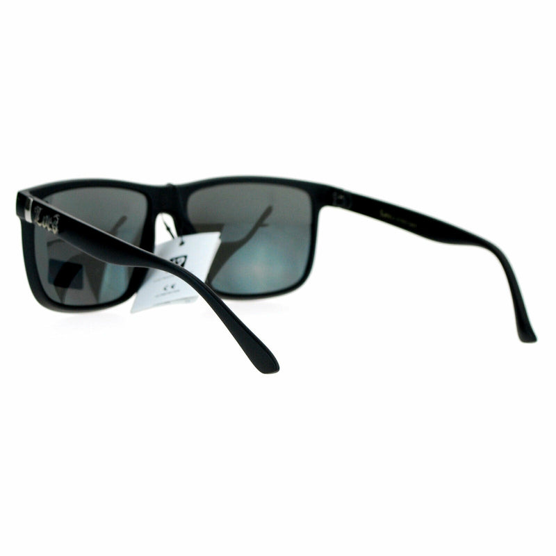 Locs Mens Hardcore Gangster Plastic Oversize Thin Plastic Horn Rim Sunglasses