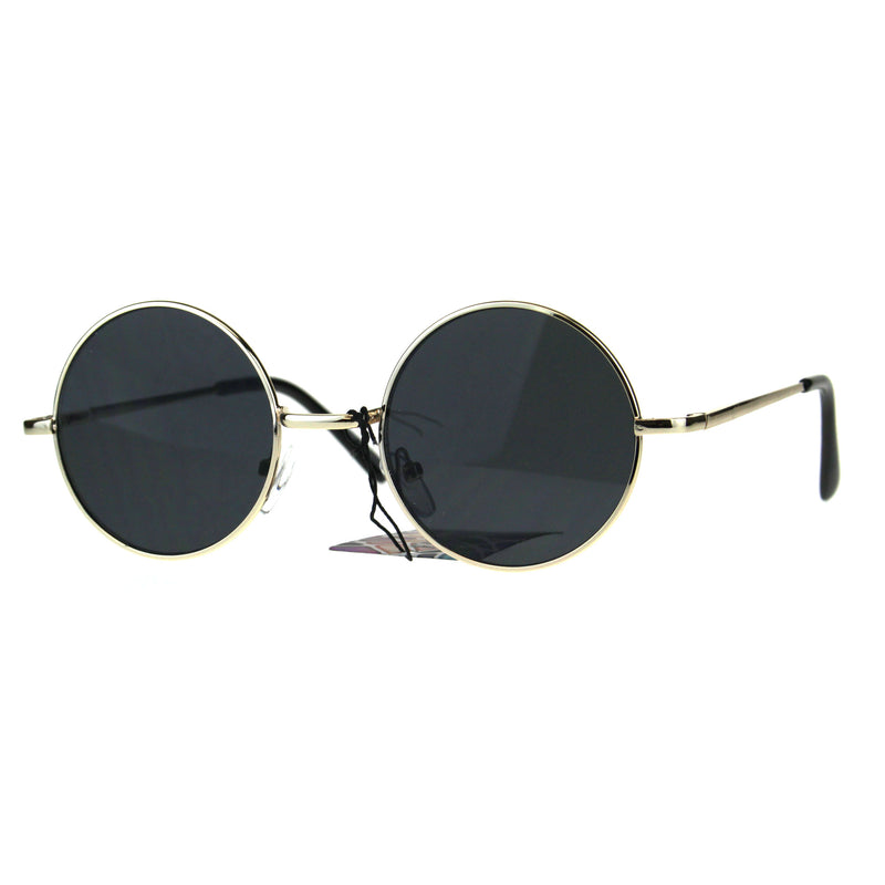 Flat Panel Classic Round Circle Lens Hippie 70s Sunglasses