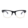 Mens Hipster Half Horn Rim Clear Lens Geek Fashion Eyeglasses Black Gold - Clear