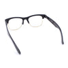 Mens Hipster Half Horn Rim Clear Lens Geek Fashion Eyeglasses Black Gold - Clear