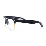 Mens Hipster Half Horn Rim Clear Lens Geek Fashion Eyeglasses Black Gold - Clear
