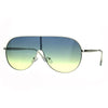 Oceanic Color Gradient Metal Shield Racer Oversize Sunglasses