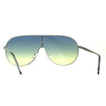 Oceanic Color Gradient Metal Shield Racer Oversize Sunglasses