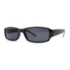 All Black Old School Classic Narrow Rectangle Plastic Sunglasses