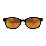 Hipster Color Mirror Narrow Rectangle Dad Shade Sunglasses