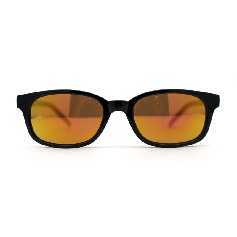 Hipster Color Mirror Narrow Rectangle Dad Shade Sunglasses