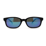 Hipster Color Mirror Narrow Rectangle Dad Shade Sunglasses