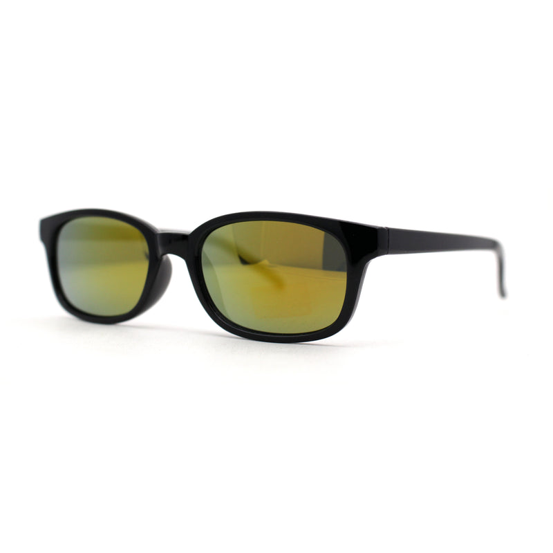 Hipster Color Mirror Narrow Rectangle Dad Shade Sunglasses