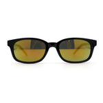 Hipster Color Mirror Narrow Rectangle Dad Shade Sunglasses