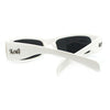 Locs White Narrow Sporty Warp Around Skater Shades with Limo Lens