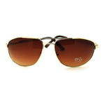 Men's Metal Rim Rectangular Sniper Sporty Light Weight Sunglasses - Gold
