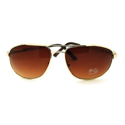 Men's Metal Rim Rectangular Sniper Sporty Light Weight Sunglasses - Gold