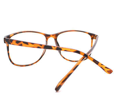 Tortoise Brown Large Nerdy Clear Lens Thin Horn Rim Geek Eye Glasses Frame New