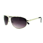 Men's Metal Rim Rectangular Sniper Sporty Light Weight Sunglasses - Silver