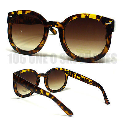 Retro Style Round Circle Sunglasses Oversized Thick Horn  New