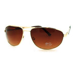 Men's Metal Rim Rectangular Sniper Sporty Light Weight Sunglasses - Gold