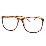 Tortoise Brown Large Nerdy Clear Lens Thin Horn Rim Geek Eye Glasses Frame New