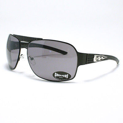 MOTOR RACING Sunglasses Choppers Navigator Square Aviator Metal BLACK