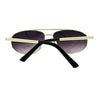 Men's Metal Rim Rectangular Sniper Sporty Light Weight Sunglasses - Silver