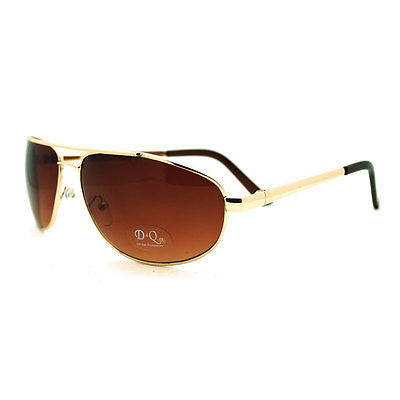 Men's Metal Rim Rectangular Sniper Sporty Light Weight Sunglasses - Gold