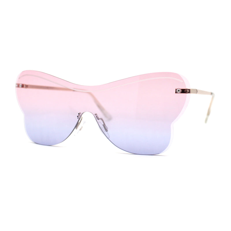 Womens Shield Oversize Large Butterfly Shape Hippie Sunglasses