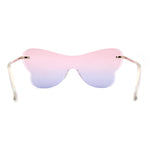 Womens Shield Oversize Large Butterfly Shape Hippie Sunglasses
