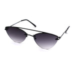 Womens Rimless Double Bridge Cat Eye Designer Sunglasses