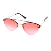 Womens Rimless Double Bridge Cat Eye Designer Sunglasses