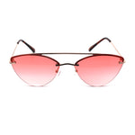 Womens Rimless Double Bridge Cat Eye Designer Sunglasses