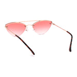 Womens Rimless Double Bridge Cat Eye Designer Sunglasses