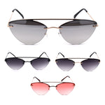 Womens Rimless Double Bridge Cat Eye Designer Sunglasses