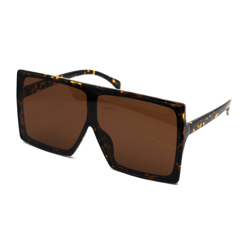 Squared Rectangular Thin Plastic Mob Mafia Oversize Sunglasses