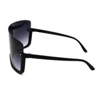 Extra Oversize Flat Top Upside Down Rectangle Shield Mask Sunglasses