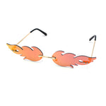 Unique Hot Rod Flame Shape Mirror Lens Cat Eye Funky Sunglasses