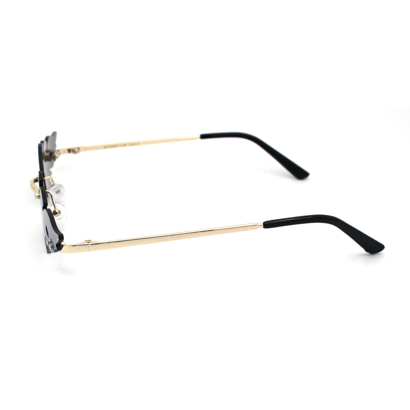 Unique Hot Rod Flame Shape Mirror Lens Cat Eye Funky Sunglasses