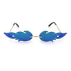 Unique Hot Rod Flame Shape Mirror Lens Cat Eye Funky Sunglasses