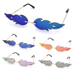 Unique Hot Rod Flame Shape Mirror Lens Cat Eye Funky Sunglasses