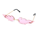 Unique Hot Rod Flame Shape Retro Cat Eye Funky Sunglasses