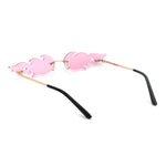 Unique Hot Rod Flame Shape Retro Cat Eye Funky Sunglasses