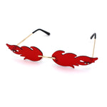 Unique Hot Rod Flame Shape Retro Cat Eye Funky Sunglasses