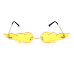 Unique Hot Rod Flame Shape Retro Cat Eye Funky Sunglasses