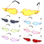 Unique Hot Rod Flame Shape Retro Cat Eye Funky Sunglasses
