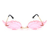 Womens Rose Leaf Shape Lens Hippie Pop Color Sunglasses