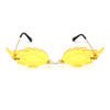 Womens Rose Leaf Shape Lens Hippie Pop Color Sunglasses