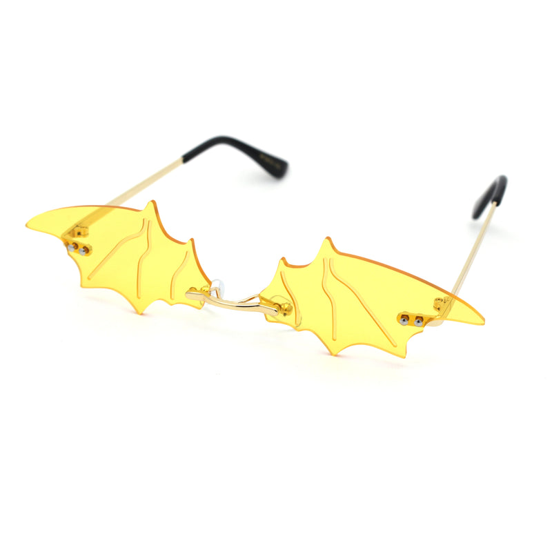 Unisex Bat Wing Unique Funk Rimless Pimp Sunglasses