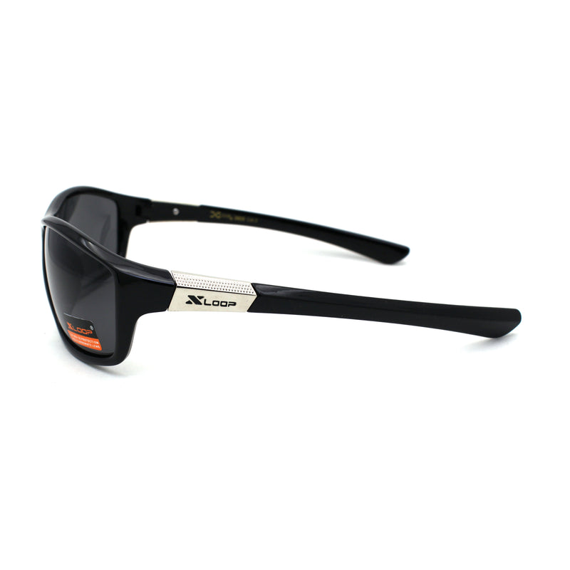 Xloop Polarized Mens Classic 90s Warp Around Sport Plastic Sunglasses